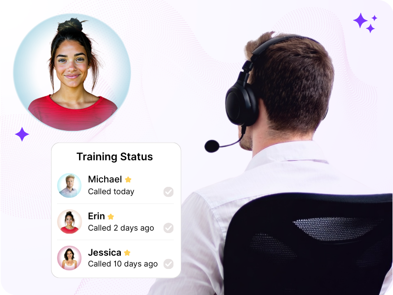 A sales rep training with AI Erin A sales rep training with AI Erin
